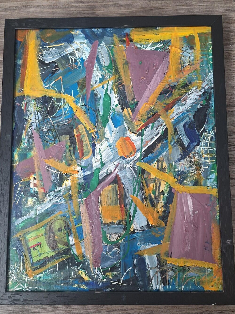 Cubist Abstract Painting 11x14 Frame